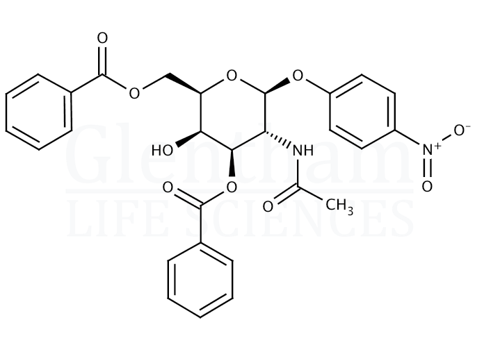 Structure for 4-Nitrophenyl 2-acetamido-2-deoxy-3,6-di-O-benzoyl-b-D-galactopyranoside