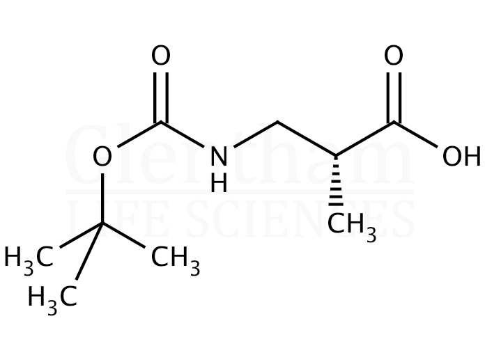 Structure for (R)-3-(Boc-amino)-2-methylpropionic acid   (132696-45-8)