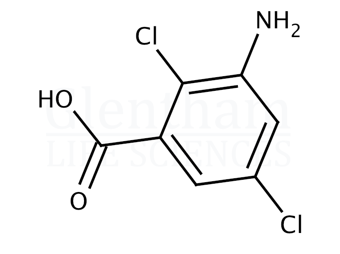 Structure for 3-Amino-2,5-dichlorobenzoic acid   (133-90-4)