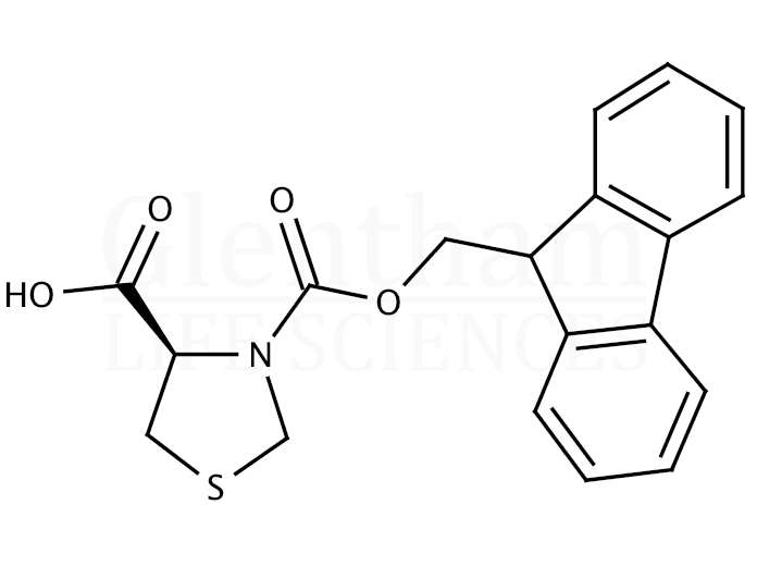 Structure for (-)-(R)-Fmoc-4-thiazolidinecarboxylic acid (133054-21-4)