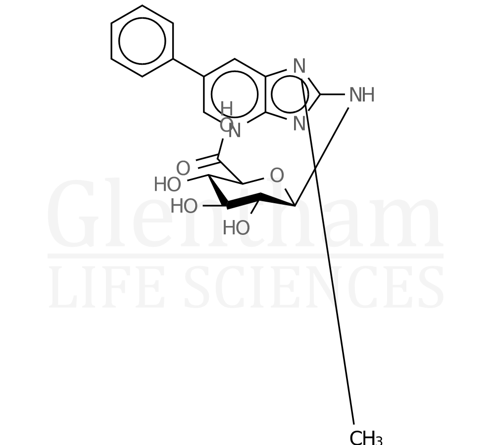 Structure for 2-Amino-1-methyl-6-phenylimidazo[4,5-b]pyridine N-b-D-glucuronide