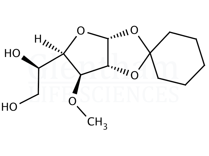 Structure for 1,2-O-Cyclohexylidene-3-O-methyl-a-D-glucofuranose