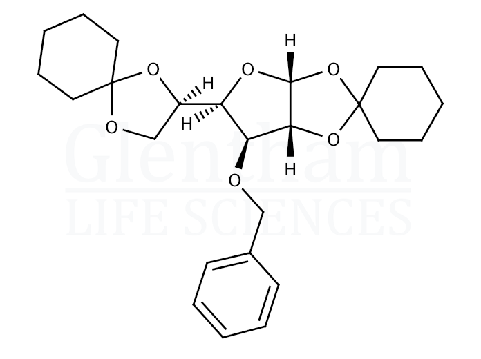 Structure for 3-O-Benzyl-1,2,5,6-di-O-cyclohexylidene-alpha-D-glucofuranose