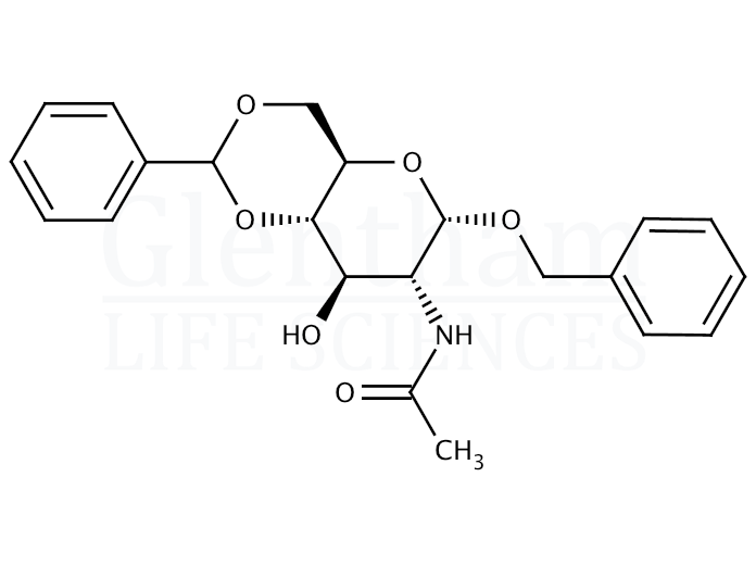 Benzyl 2-acetamido-4,6-O-benzylidene-2-deoxy-α-D-glucopyranoside Structure