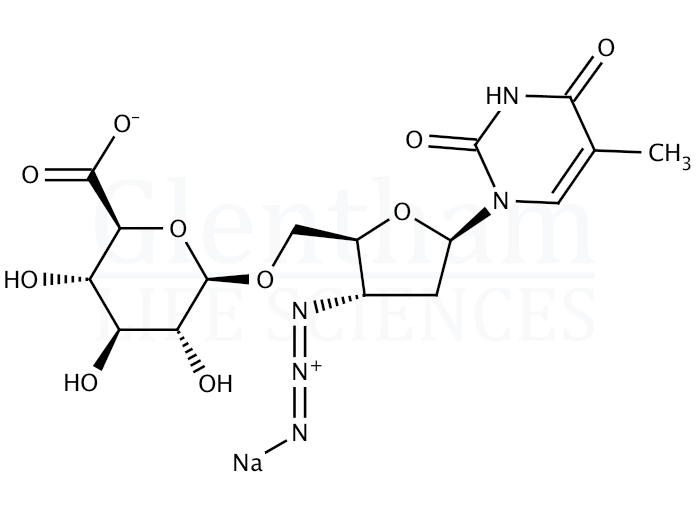 3''-Azido-3''-deoxythymidine-b-D-glucuronide sodium salt Structure