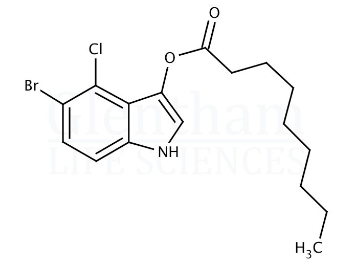 Structure for  5-Bromo-4-chloro-3-indolyl nonanoate  (133950-77-3)