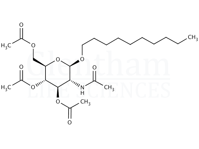 Structure for Decyl 2-acetamido-3,4,6-tri-O-acetyl-2-deoxy-b-D-glucopyranoside