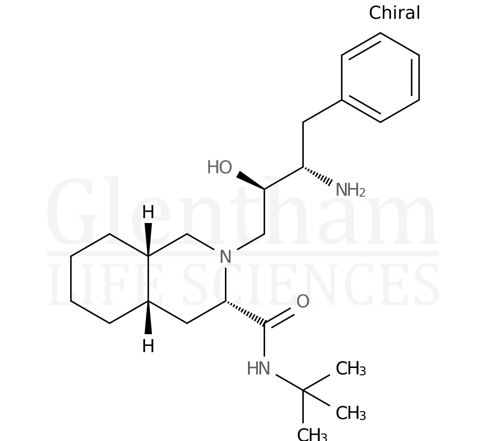 (3S,4aS,8aS)-2-[(2R,3S)-3-Amino-2-hydroxy-4-phenylbutyl]-N-(1,1-dimethylethyl)decahydro-3-isoquinol Structure