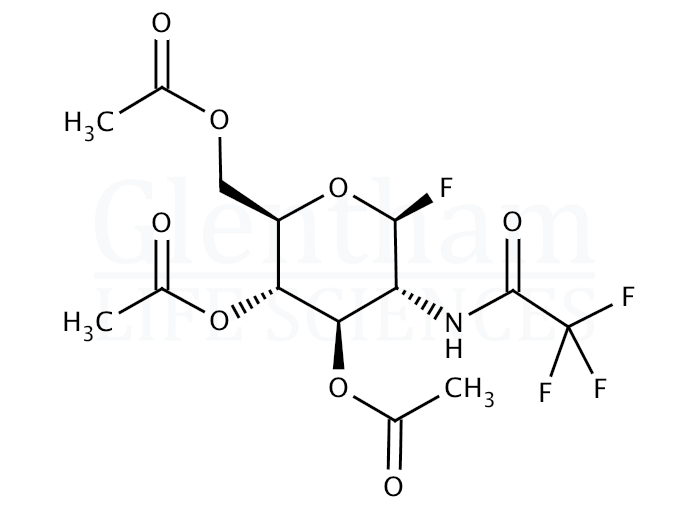 2-Trifluroacetamido-3,4,6-tri-O-acetyl-2-deoxy-β-D-glucopyranosyl Fluoride Structure