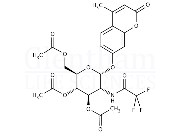 Structure for 4-Methylumbelliferyl 3,4,6-tri-O-acetyl-2-deoxy-2-trifluoroacetamido-a-D-glucopyranoside