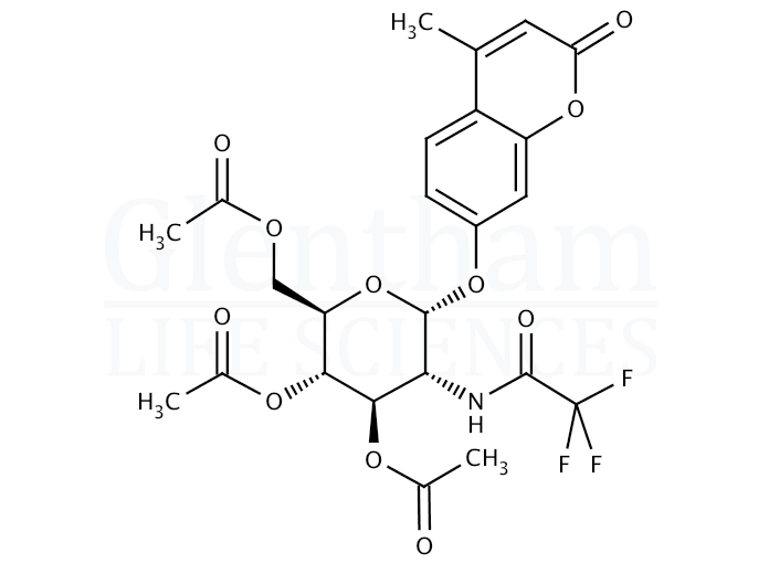 4-Methylumbelliferyl 3,4,6-tri-O-acetyl-2-deoxy-2-trifluoroacetamido-a-D-glucopyranoside Structure