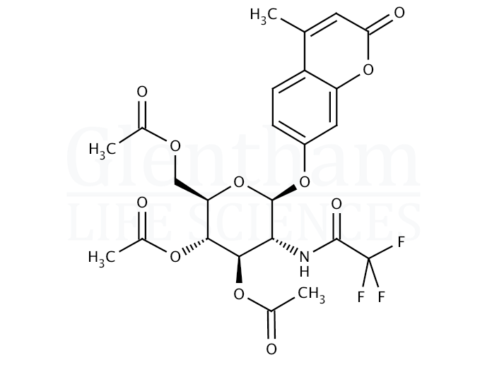 Structure for 4-Methylumbelliferyl 3,4,6-tri-O-acetyl-2-deoxy-2-trifluoroacetamido-b-D-glucopyranoside