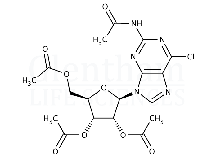 Structure for 2-Acetamido-6-chloro-9-(2'',3'',5''-tri-O-acetyl-b-D-ribofuranosyl)purine