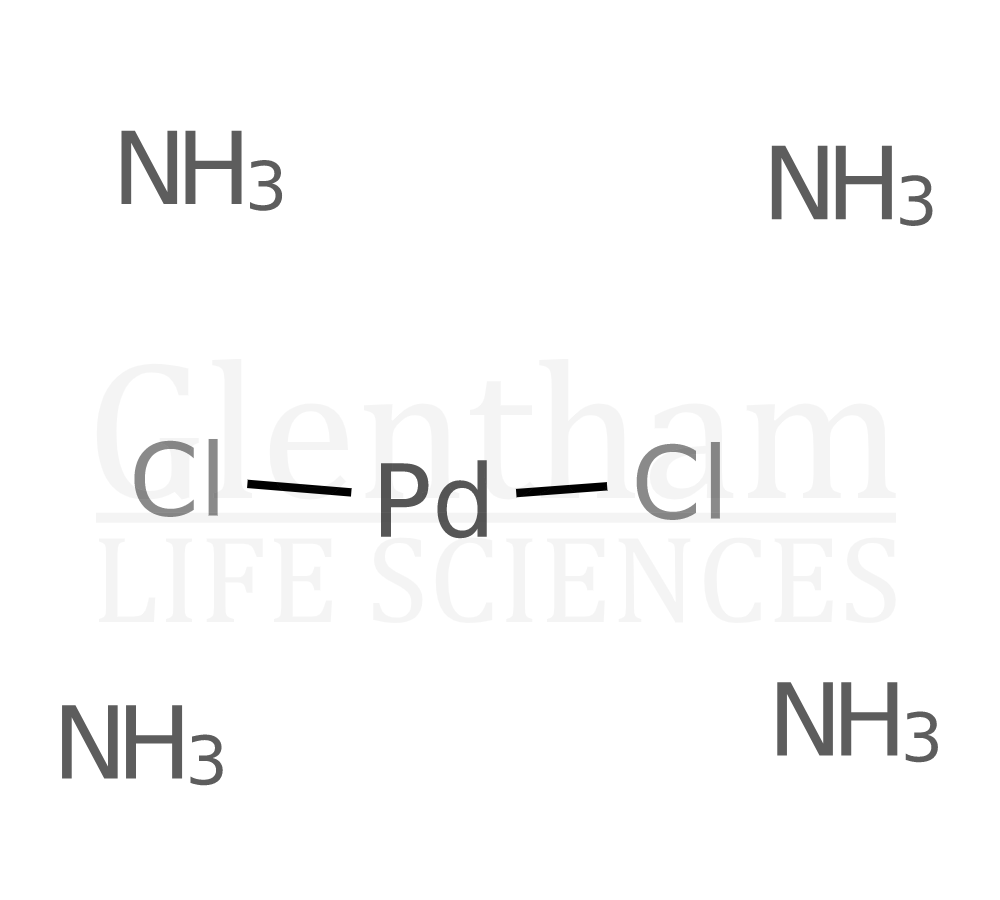 Tetraamminepalladium(II) chloride, 99.95% (metals basis) Structure