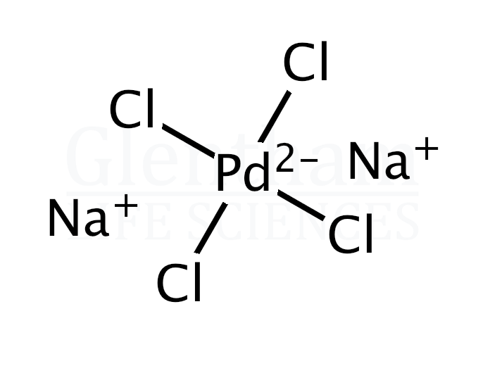 Sodium tetrachloropalladate(II) hydrate, 99.9% Structure