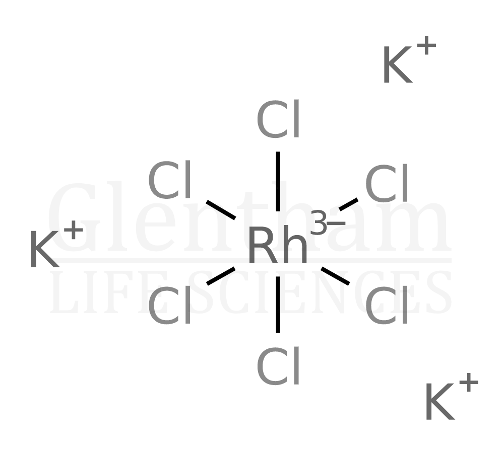 Potassium hexachlororhodate(III) hydrate, 99.95% (metals basis) Structure