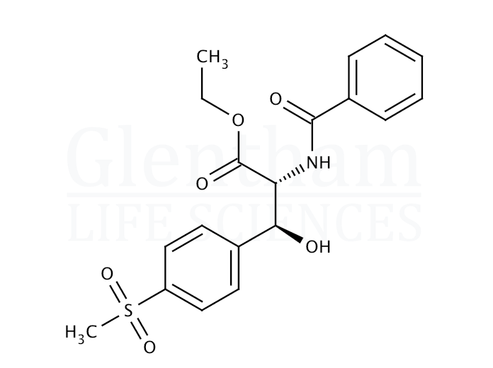 Structure for (βS)-N-Benzoyl-β-hydroxy-4-(methylsulfonyl)-D-phenylalanine ethyl ester (139164-32-2)