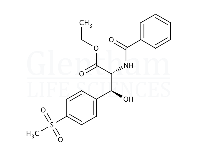 Structure for (βS)-N-Benzoyl-β-hydroxy-4-(methylsulfonyl)-D-phenylalanine ethyl ester