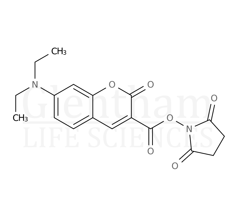 7-Diethylaminocoumarin-3-carboxylic acid N-succinimidyl ester Structure