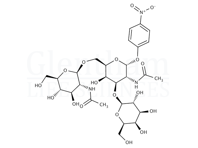 Structure for 4-Nitrophenyl 2-acetamido-6-O-(2-acetamido-2-deoxy-b-D-glucopyranosyl)-3-O-(b-D-galactopyranosyl)-2-deoxy-a-D-galactopyranoside