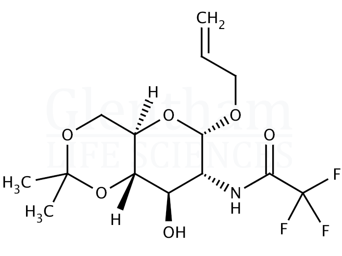 Structure for Allyl 2-deoxy-4,6-O-isopropylidene-2-(trifluoroacetamido)-a-D-glucopyranoside