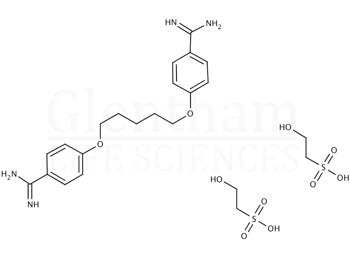 Structure for  Pentamidine isethionate salt, USP grade  (140-64-7)