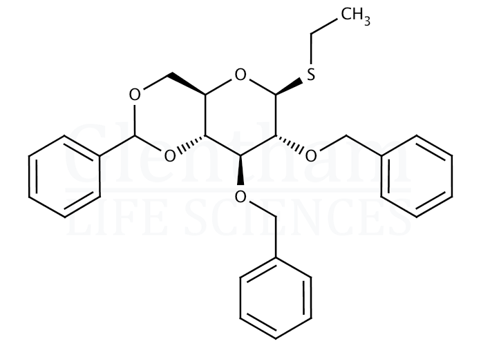 Ethyl 2,3-di-O-benzyl-4,6-O-benzylidene-b-D-thioglucopyranoside Structure