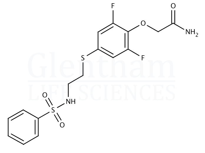 2,6-Difluoro-4-[2-(phenylsulxadfonylxadamino)xadethylxadthio]xadphenoxyxadacetamide Structure