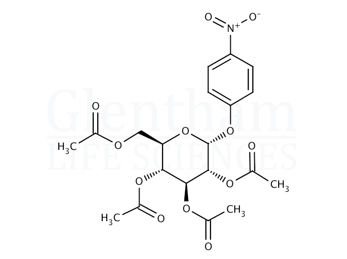p-Nitrophenyl-2,3,4,6-tetra-O-acetyl-α-D-glucopyranoside Structure