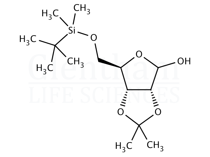 Structure for 5-O-tert-Butyldiphenylsilyl-2,3-O-isopropylidene-D-ribofuranose