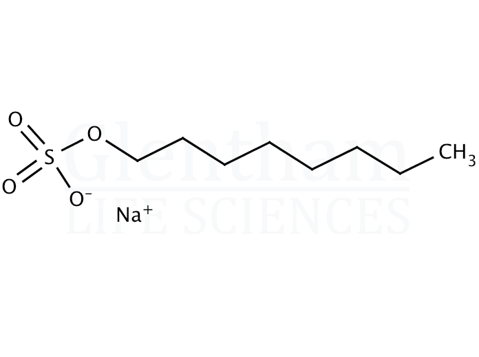 Structure for Sodium octyl sulfate, ~50% water