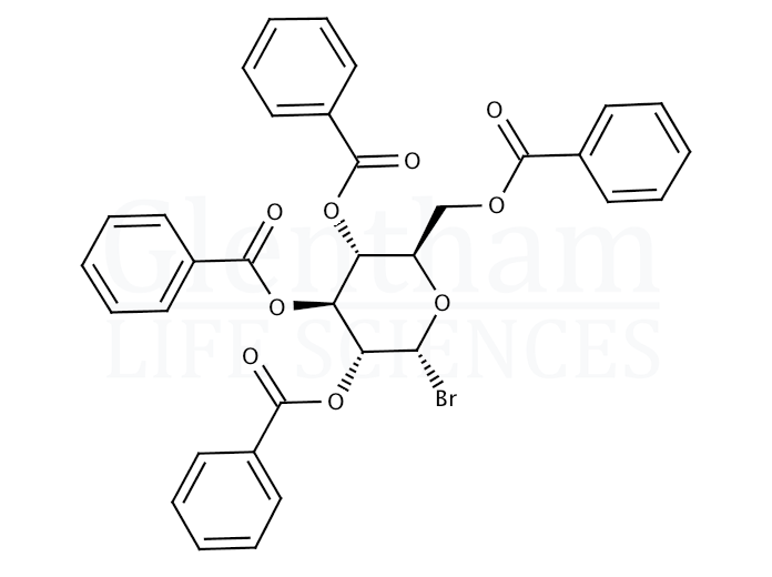 Structure for 2,3,4,6-Tetra-O-benzoyl-a-D-glucopyranosyl bromide
