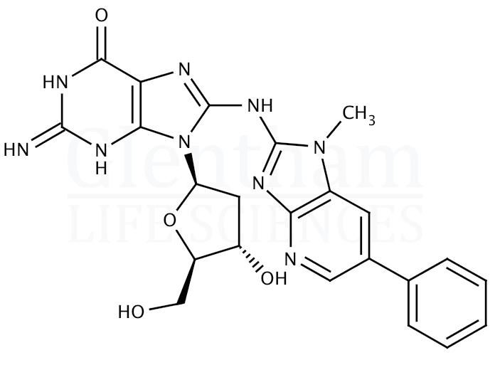 Structure for  8-(2-Amino-1-methyl-6-phenylimidazo[4,5-b]pyridyl-2''-deoxyguanosine  (142784-25-6)