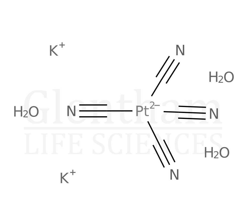Potassium tetracyanoplatinate(II) hydrate Structure