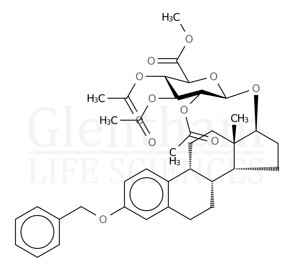 17b-Estradiol 3-O-benzyl 17-(2,3,4-tri-O-acetyl-b-D-glucuronide methyl ester) Structure