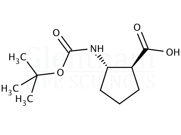 Structure for (1S,2S)-Boc-aminocyclopentane carboxylic acid (143679-80-5)