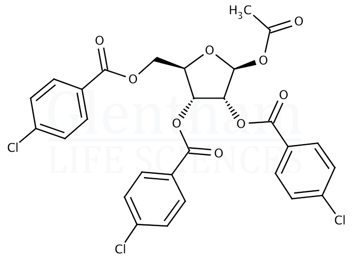 1-O-Acetyl-2,3,5-tri-O-p-chlorobenzoyl-b-D-ribofuranose Structure