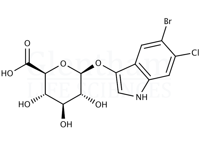 5-Bromo-6-chloro-3-indolyl b-D-glucuronide Structure