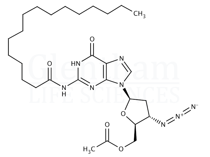 Structure for 5''-O-Acetyl-3''-azido-2'',3''-dideoxy-N2-palmitoylguanosine