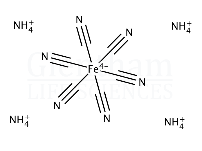 Ammonium hexacyanoferrate(II) hydrate Structure