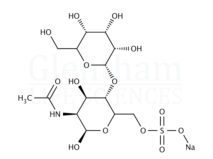 Structure for 2-Acetamido-2-deoxy-4-O-(b-D-galactopyranosyl)-6-sulfo-D-glucopyranose sodium salt