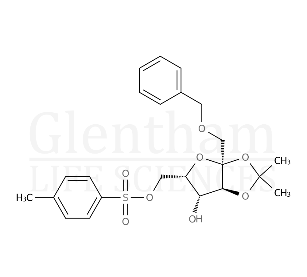 Structure for Benzyl 2,3-O-isopropylidene-6-O-tosyl-α-L-sorbofuranoside