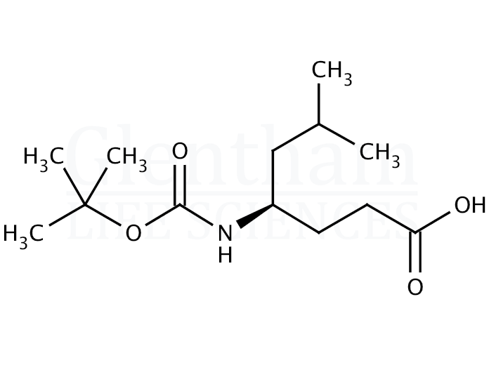 Structure for (R)-4-(Boc-amino)-6-methylheptanoic acid  