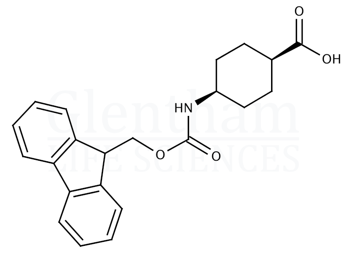 Structure for cis-4-(Fmoc-amino)cyclohexanecarboxylic acid  (147900-45-6)
