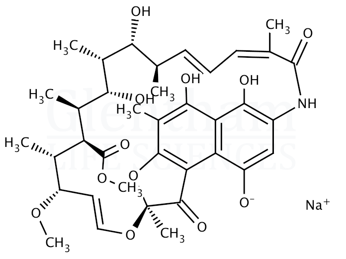 Structure for  Rifamycin sodium salt  (14897-39-3)