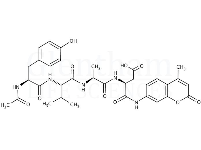 N-Acetyl-Tyr-Val-Ala-Asp-7-amido-4-methylcoumarin Structure