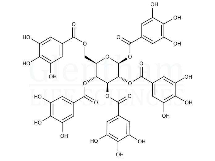 1,2,3,4,6-Penta-O-galloyl-β-D-glucopyranose  Structure