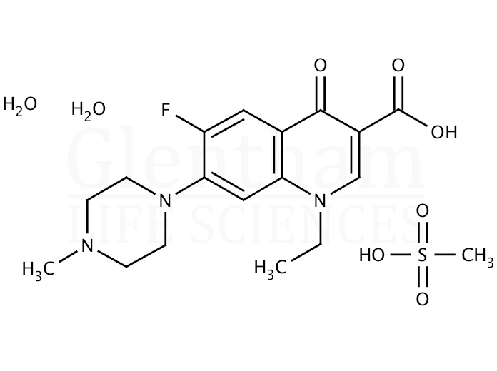 Structure for Pefloxacin mesylate dihydrate (149676-40-4)