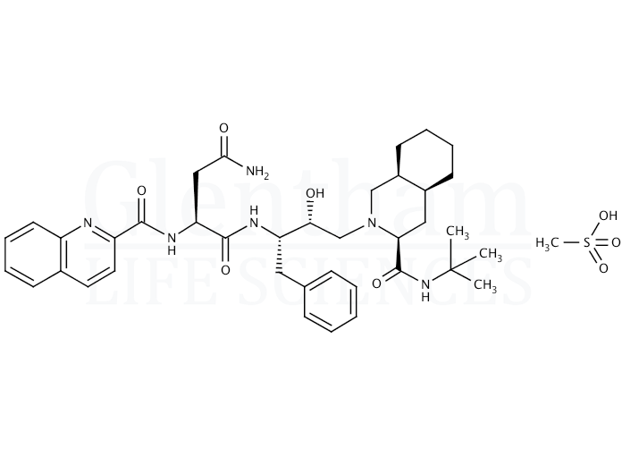 Structure for Saquinavir mesylate (149845-06-7)