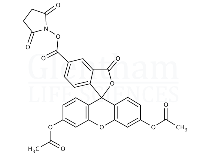 5(6)-Carboxyfluorescein diacetate N-succinimidyl ester Structure
